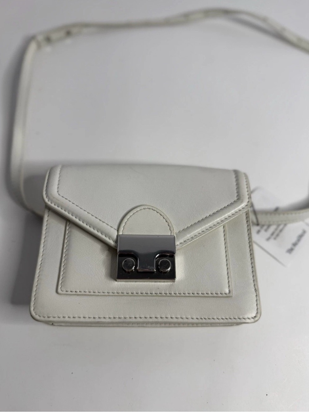 Loeffler Randall Mini Rider Bag White Leather Crossbody The RealReal Tagged NEW